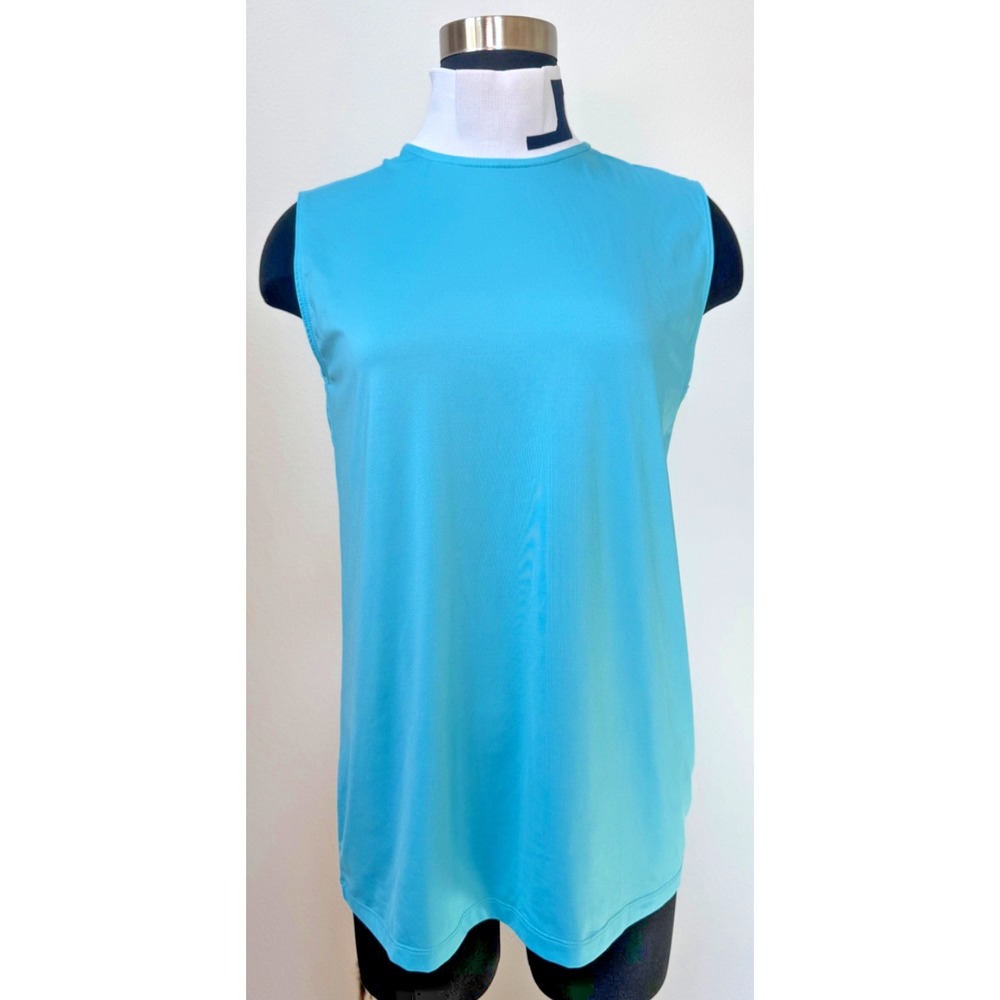 J. Lindeberg Lou Sleeveless Golf Top Mock Neck Shirt Size Large Beach Blue